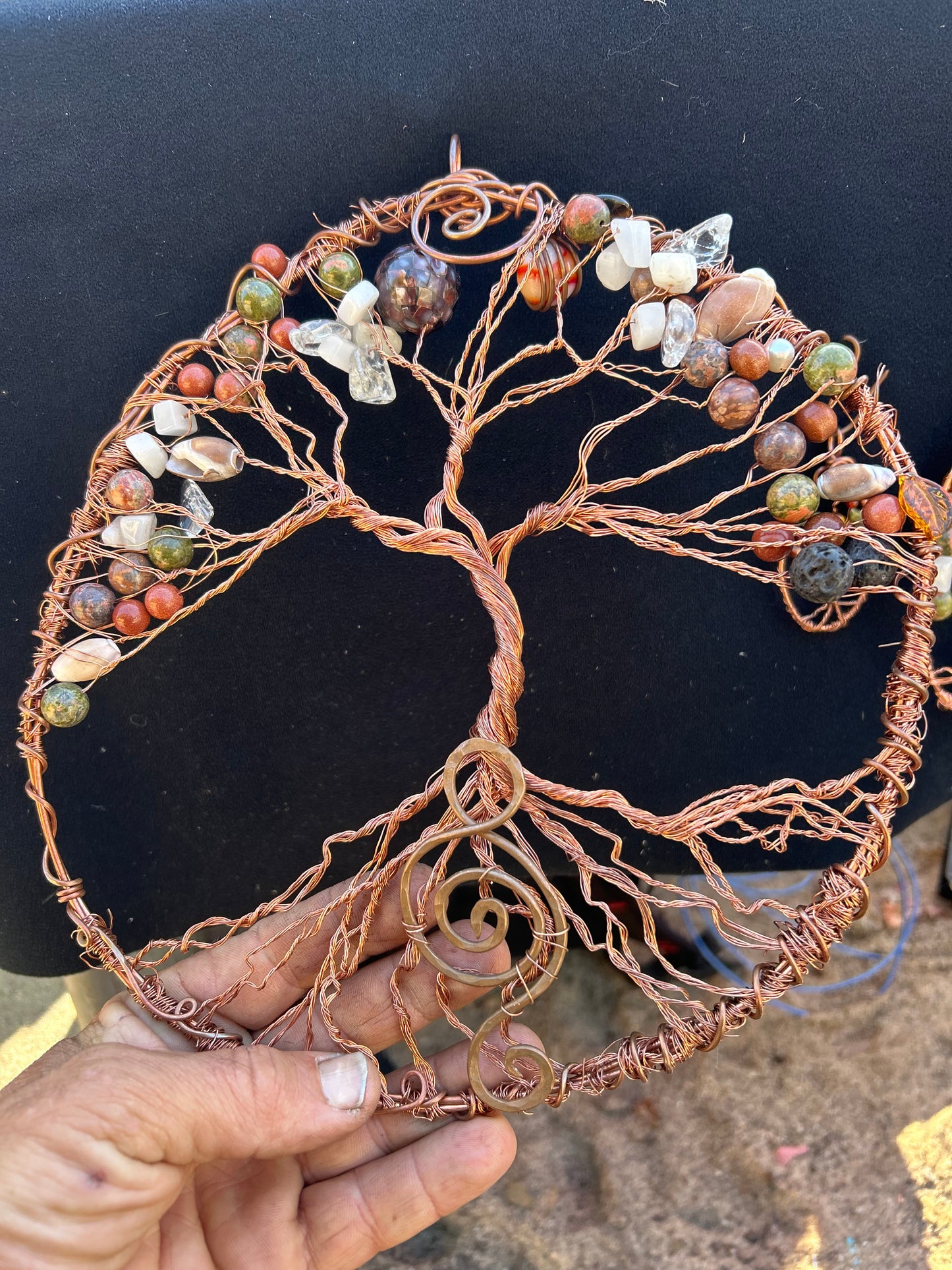 Giant crystal and gems family tree of life wall hanging home decor 