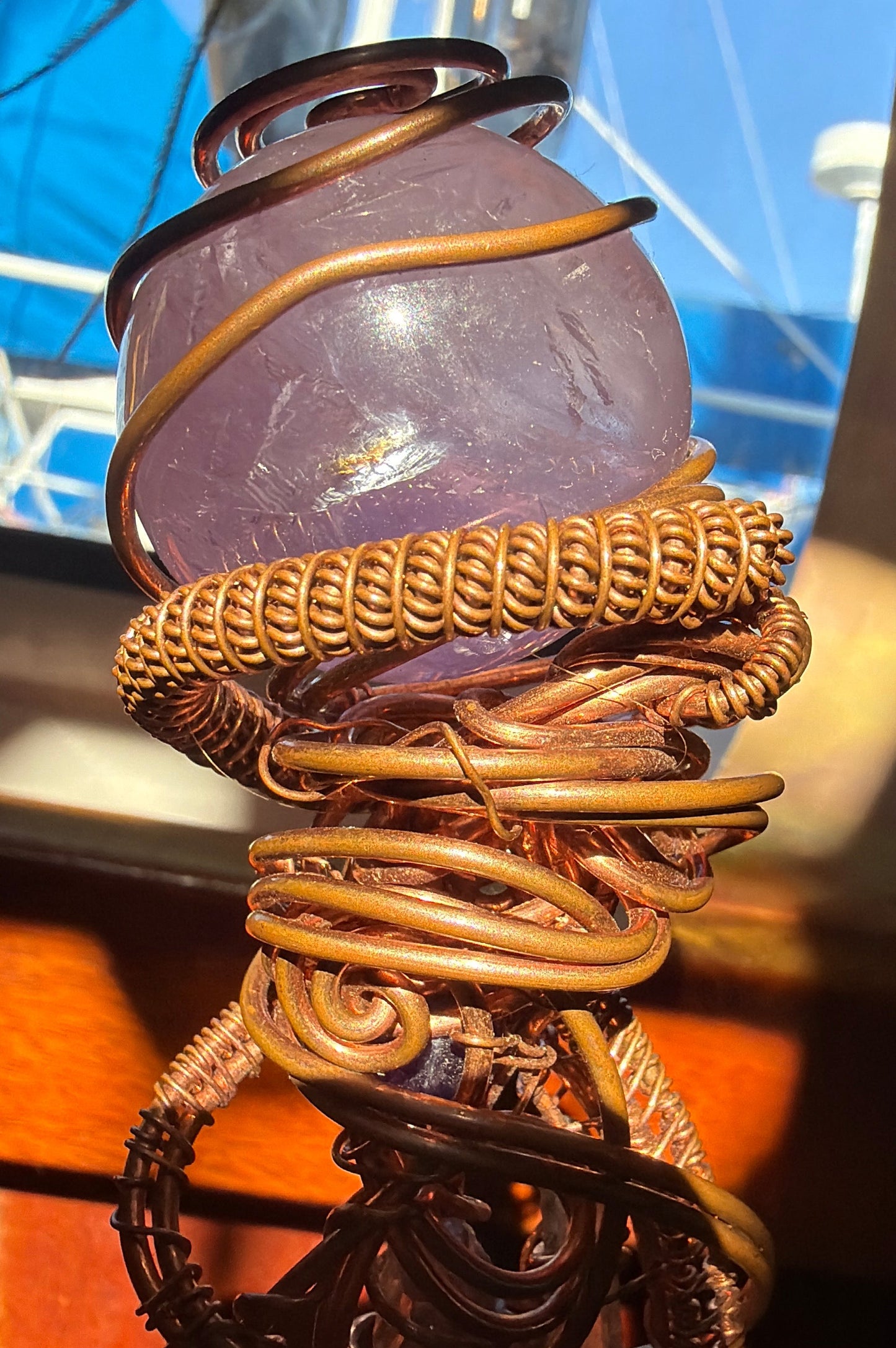 Celestial Spiral Amethyst Wand Angelic Frequency Conductor