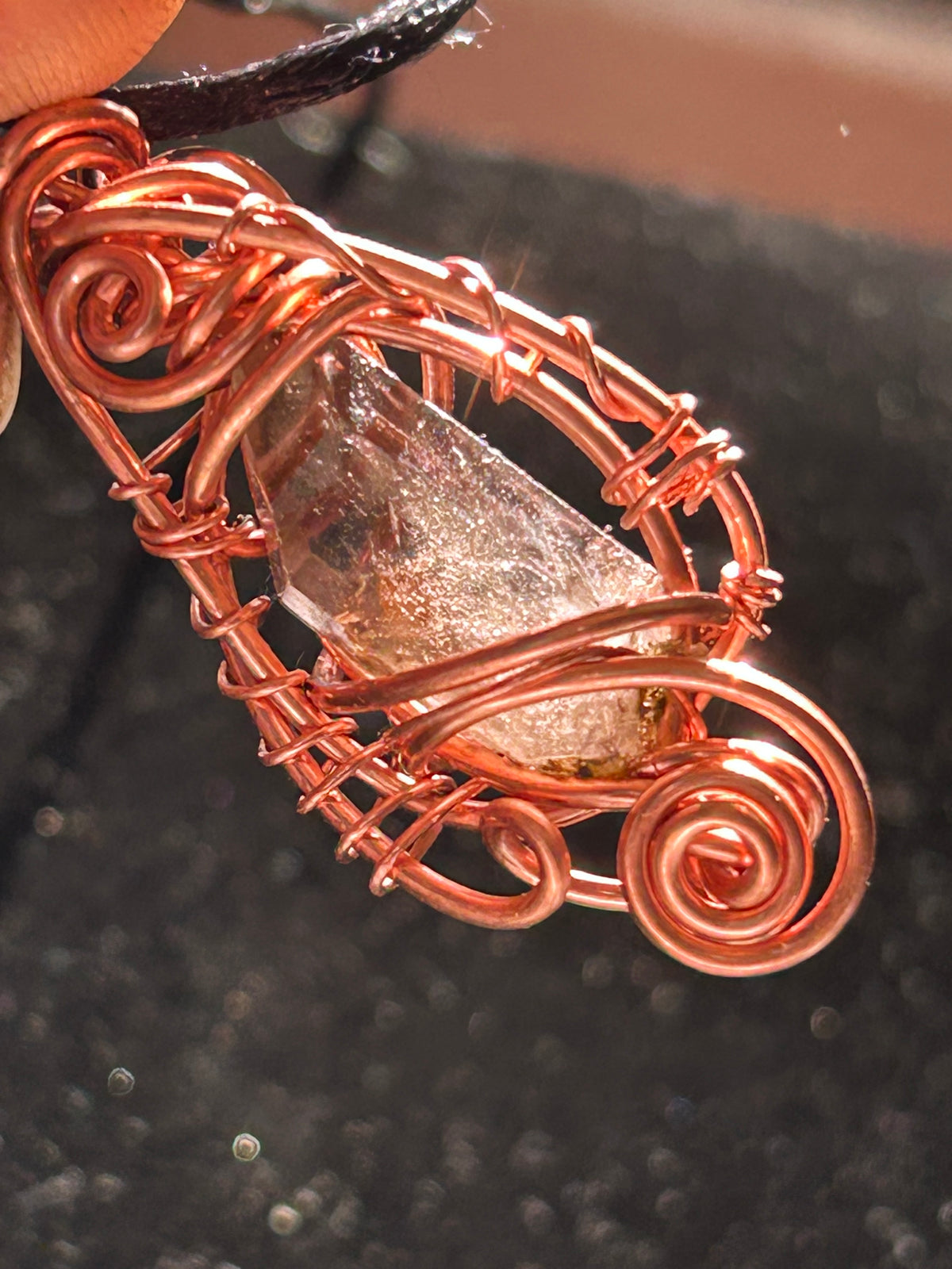Quarts crystal copper Pendant for manifesting