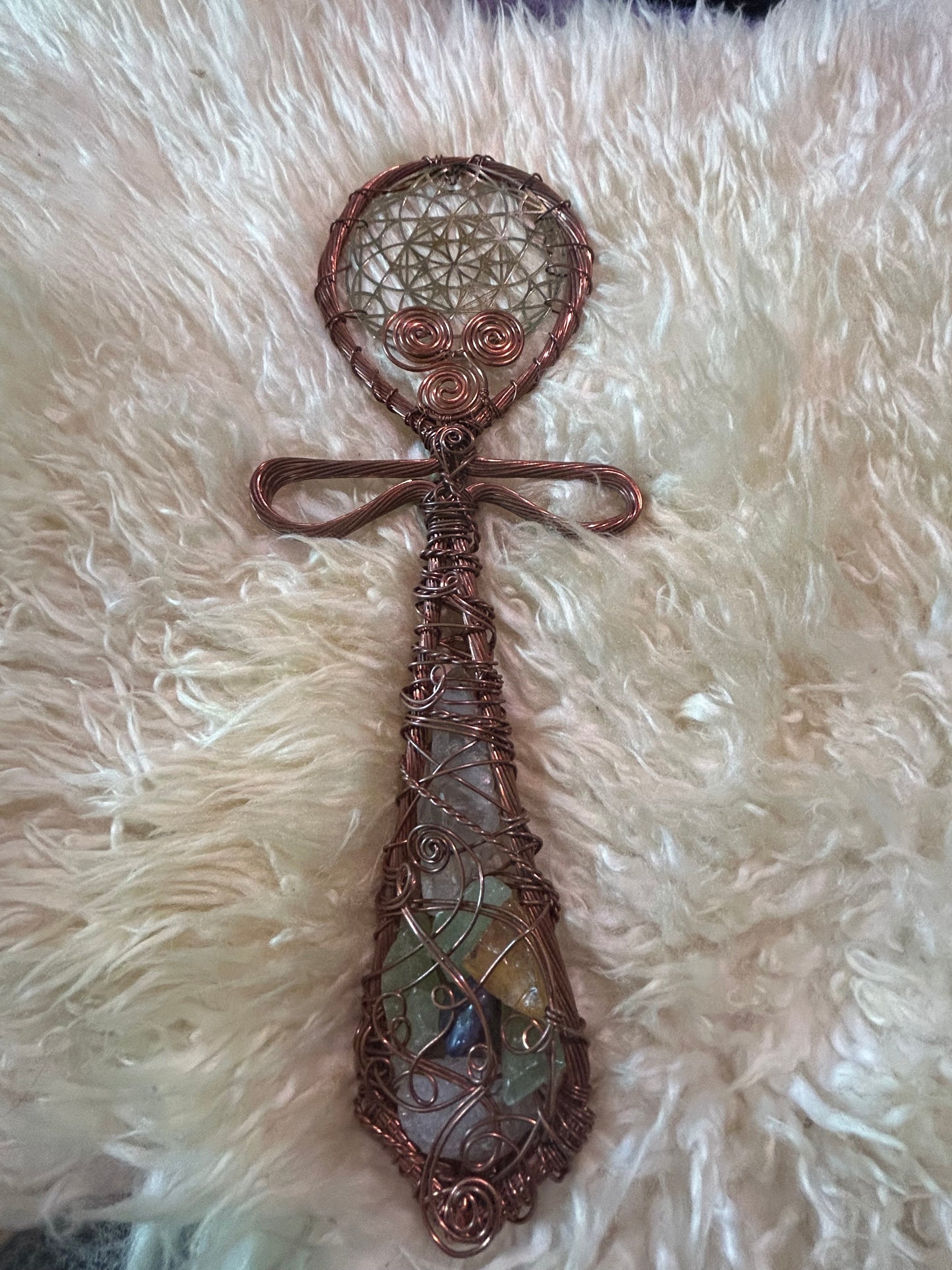 Egyptian ankh gem wand