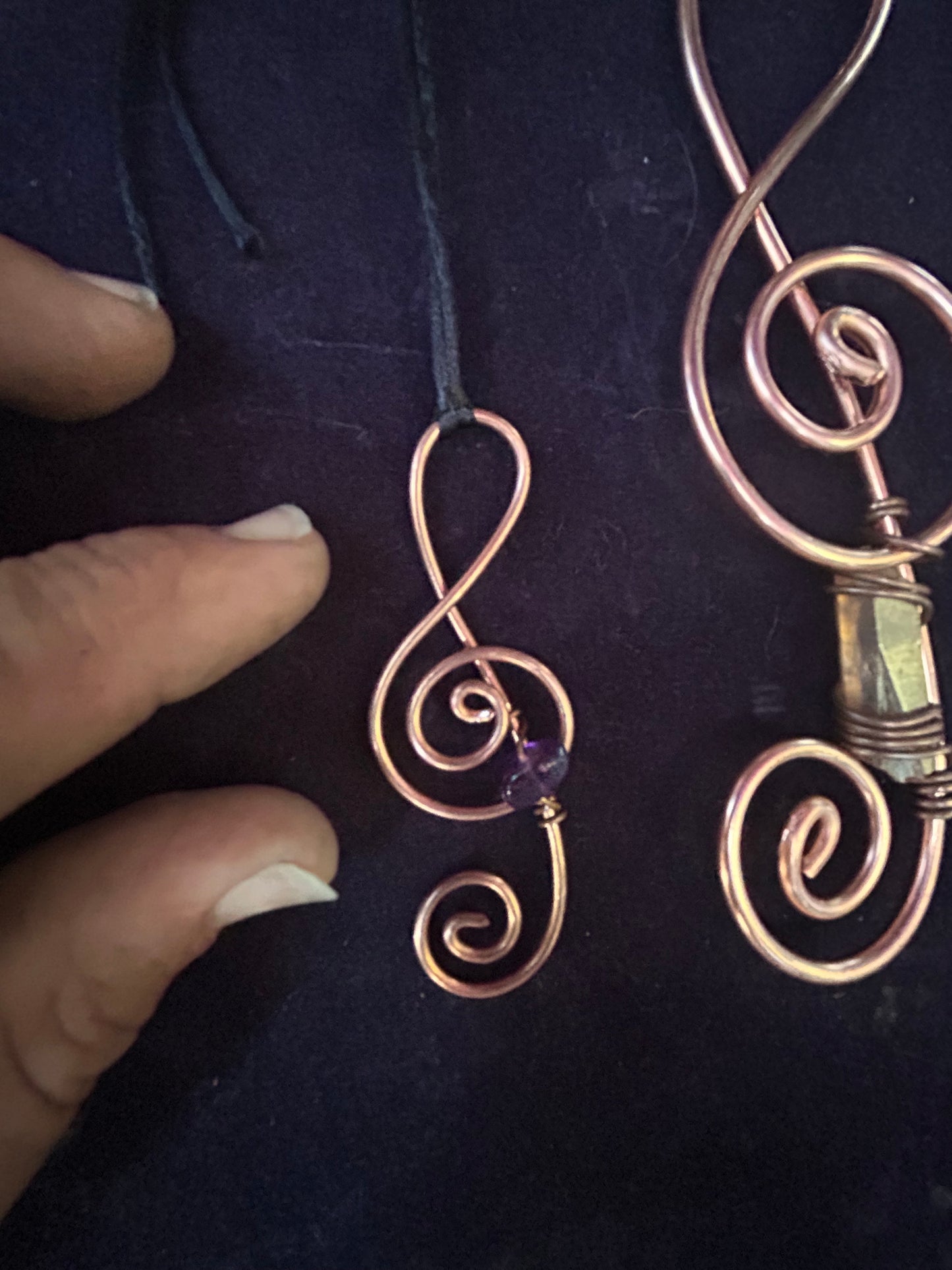 Amethyst music note pendant