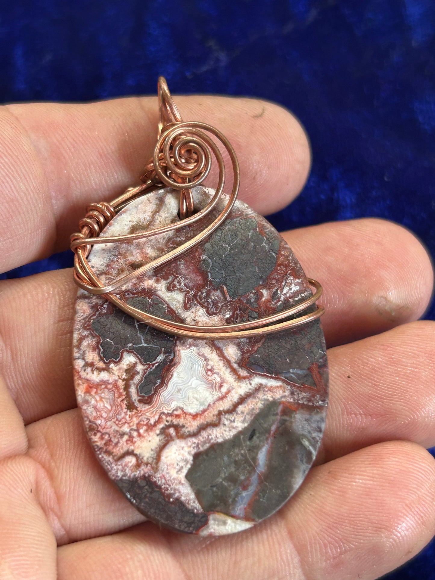 Picture Jasper pendant in copper