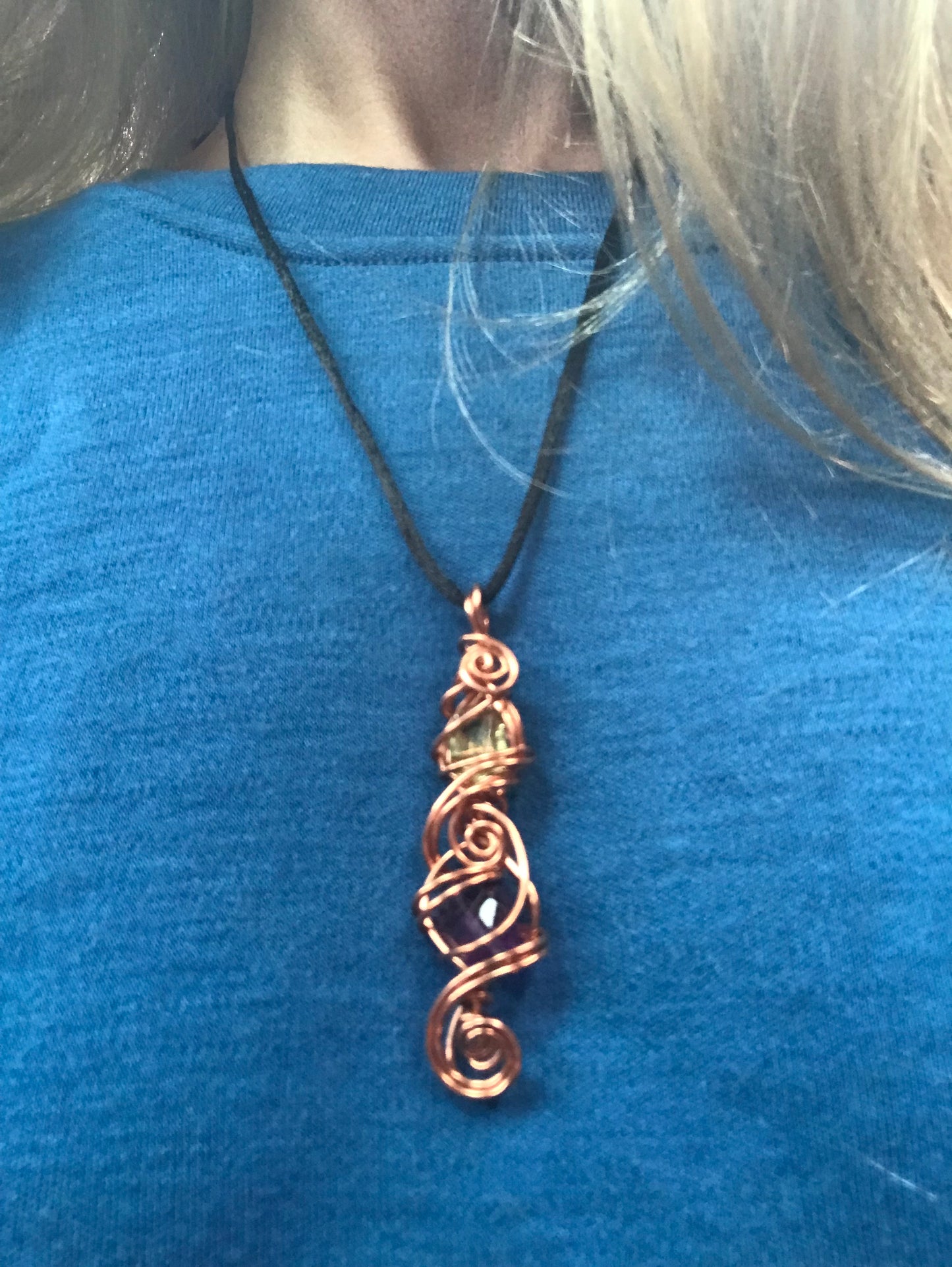 Citrine & amethyst necklace