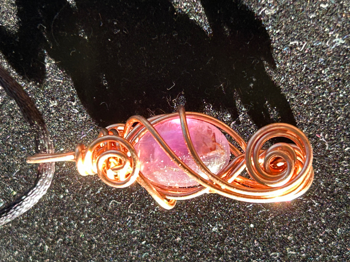 Amethyst, violet energy chakra cleansing necklace pendant 