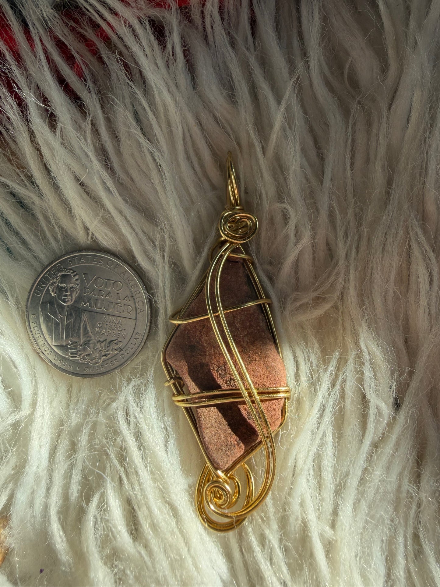 Sedona Red Rock Portal Pendant in brass
