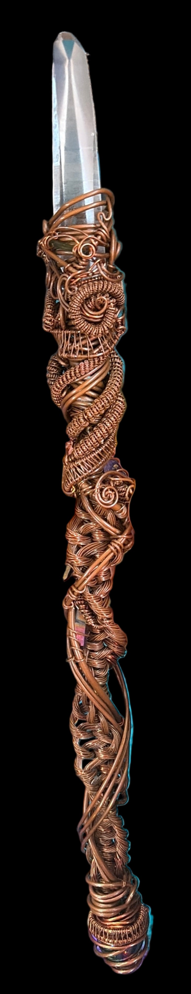 đ Kundalini Awakening Lemurian Crystal and gem Wand