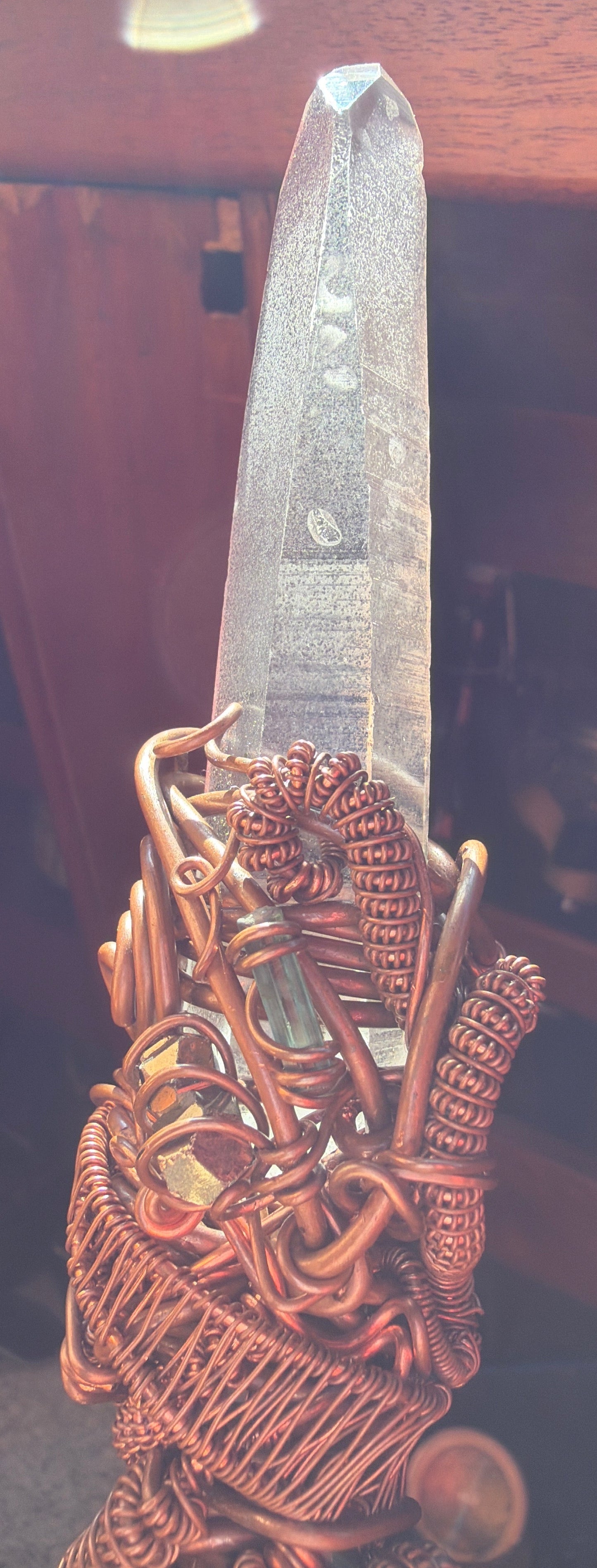 đ Kundalini Awakening Lemurian Crystal and gem Wand