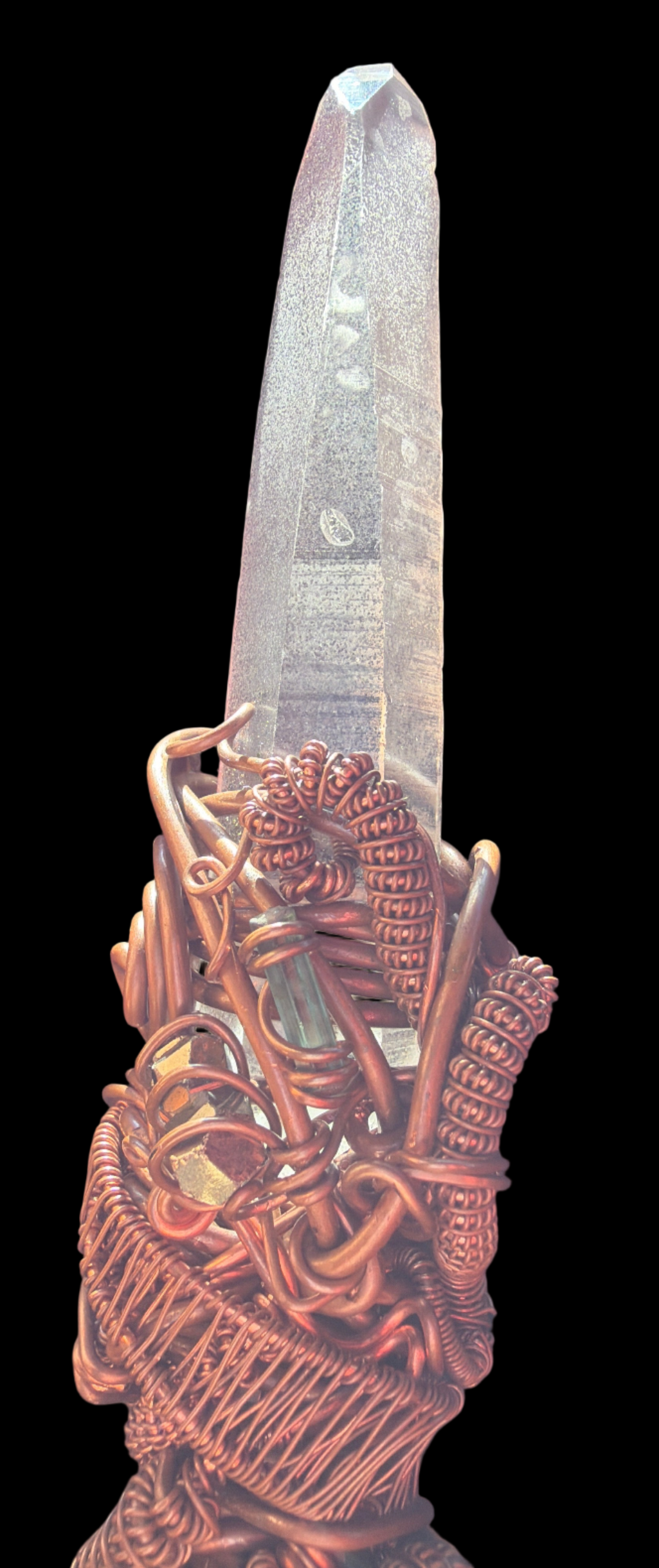 đ Kundalini Awakening Lemurian Crystal and gem Wand
