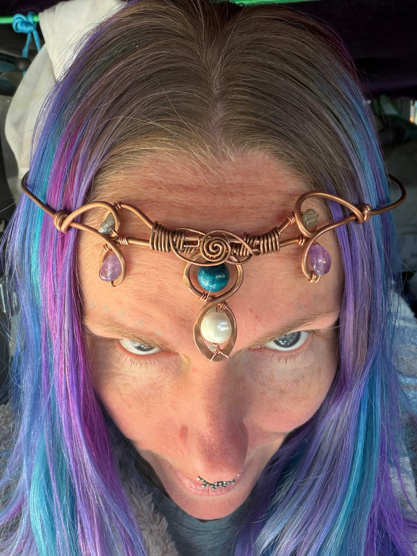 Lumerian Priestess copper crown