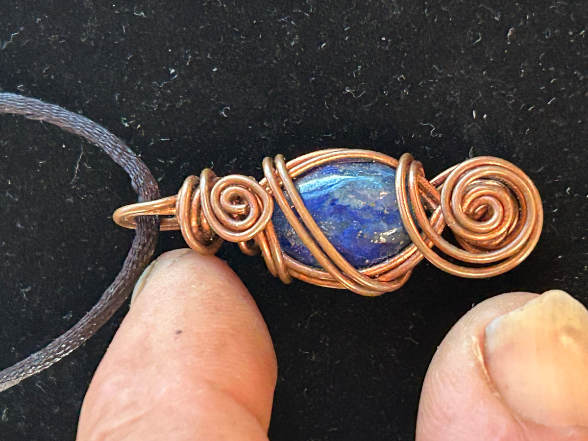 Lapis communications necklace pendant