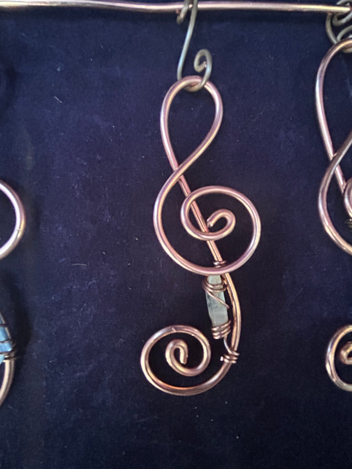 Copper quartz copper hanging art