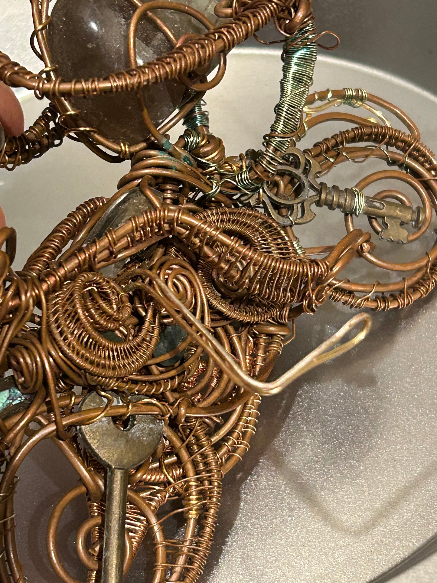 Harley Davidson gem and copper motorcycle rider