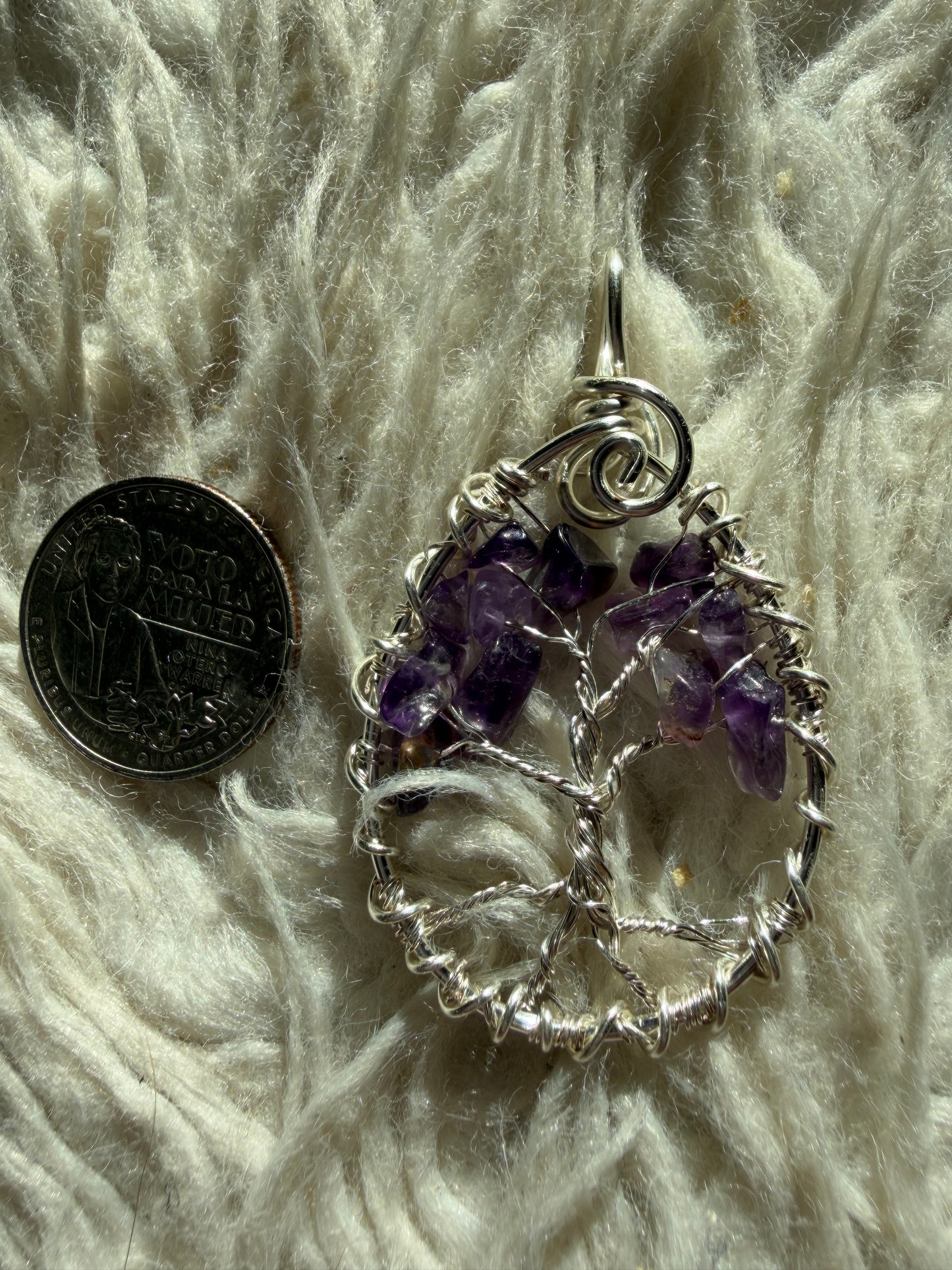 Amethyst Wisdom Tree of Life Pendant