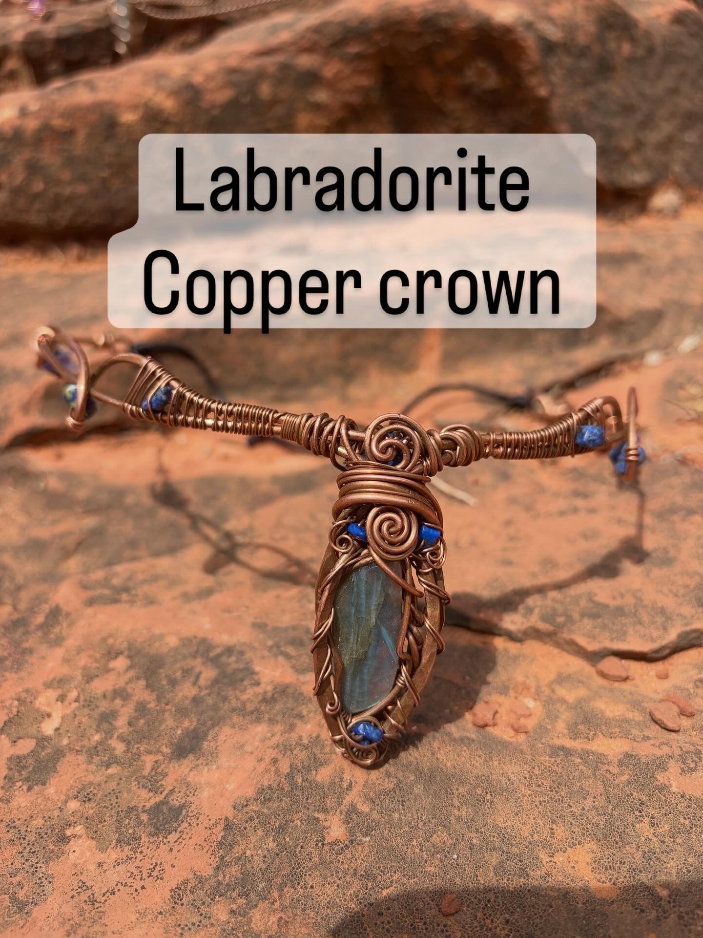 Labradorite copper crown