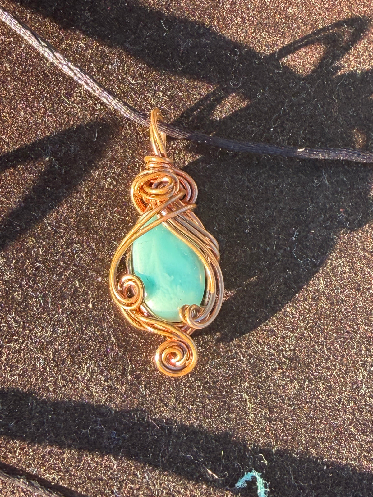 Larimar pendant, also known as the Dolphin stone 