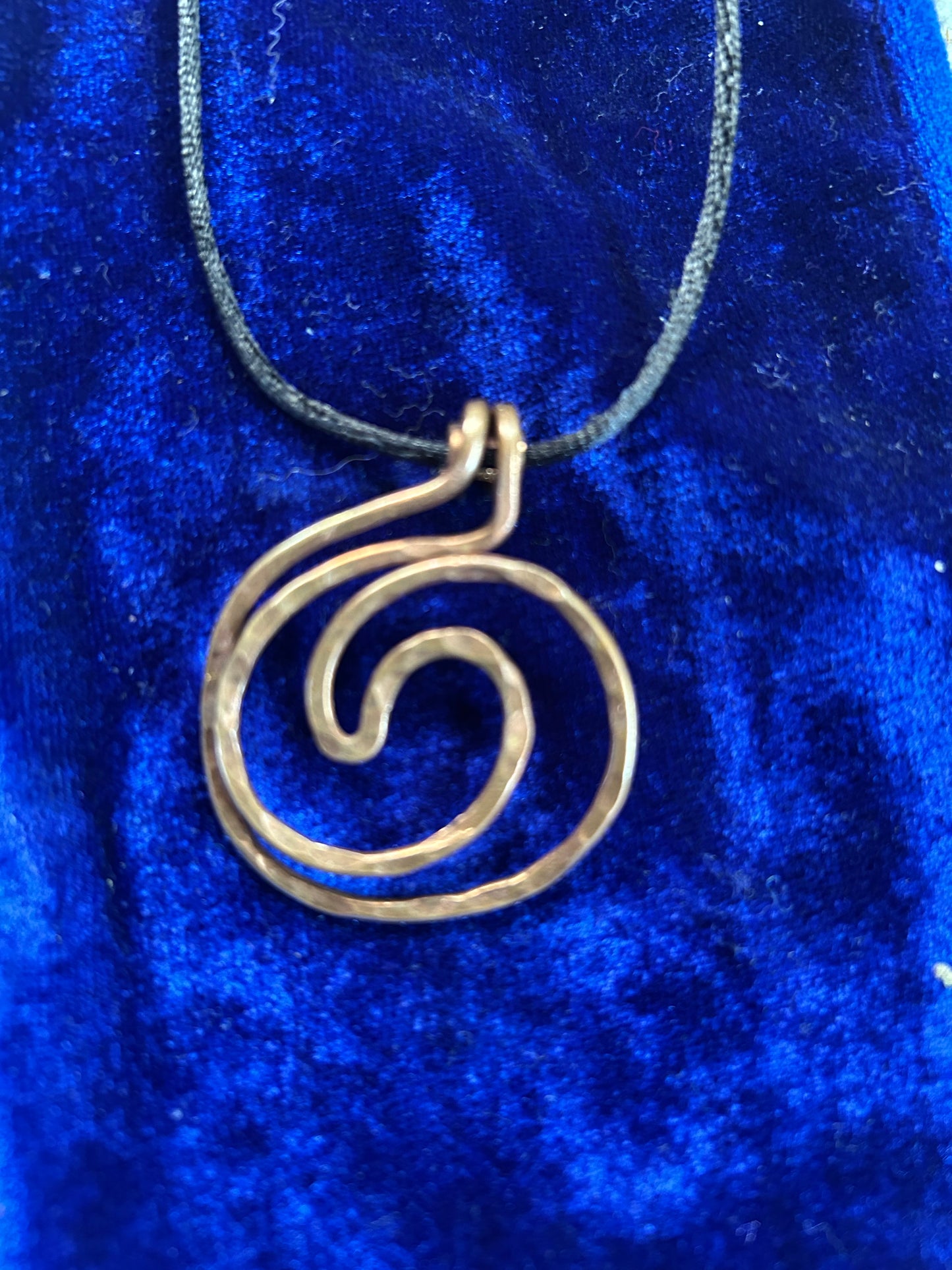 Copper flow waves necklace pendant
