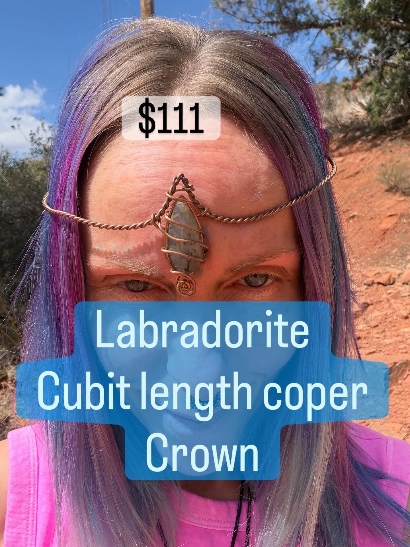 Copper Cupid length labradorite crown