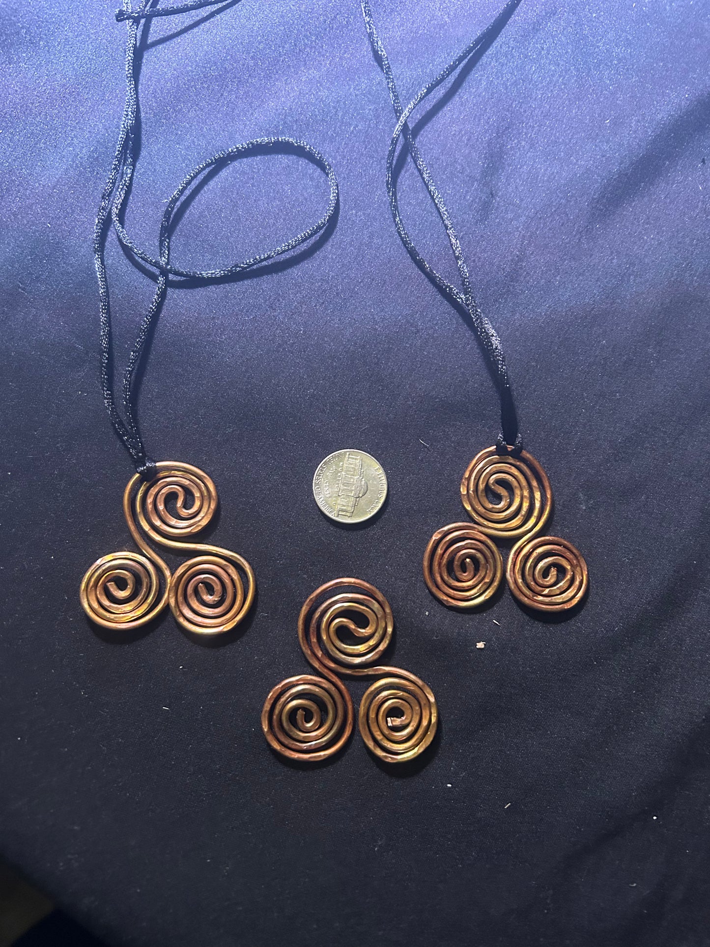 Triple copper spiral for health pendant