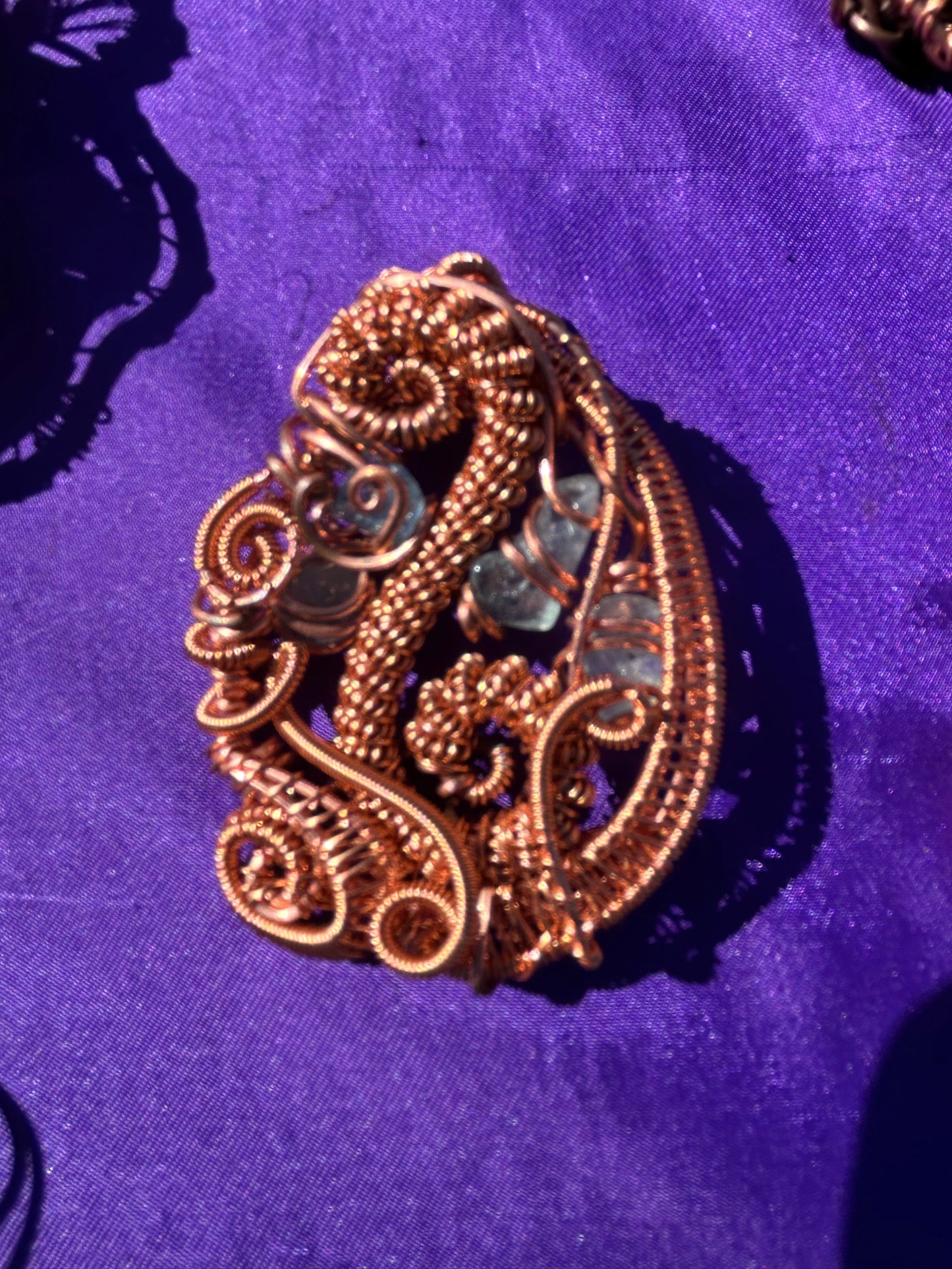 Australian Boulder opal copper talesman