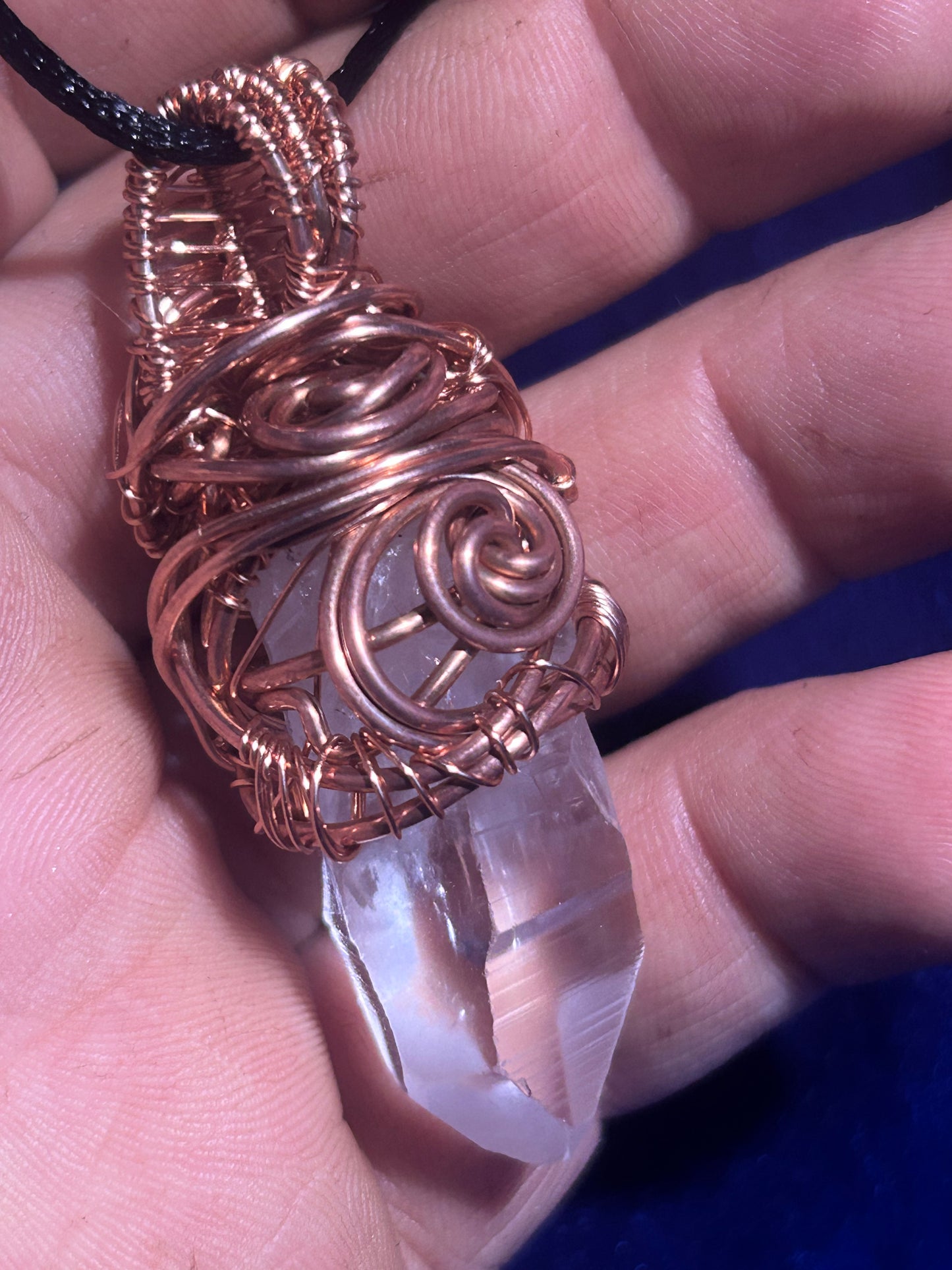 Lemurian crystal pendant