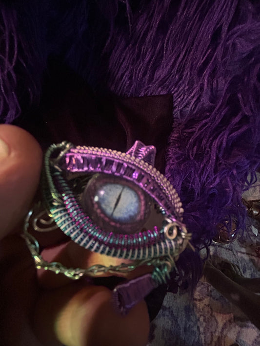 All seeing eye purple dragon of infinite possibilities pendant