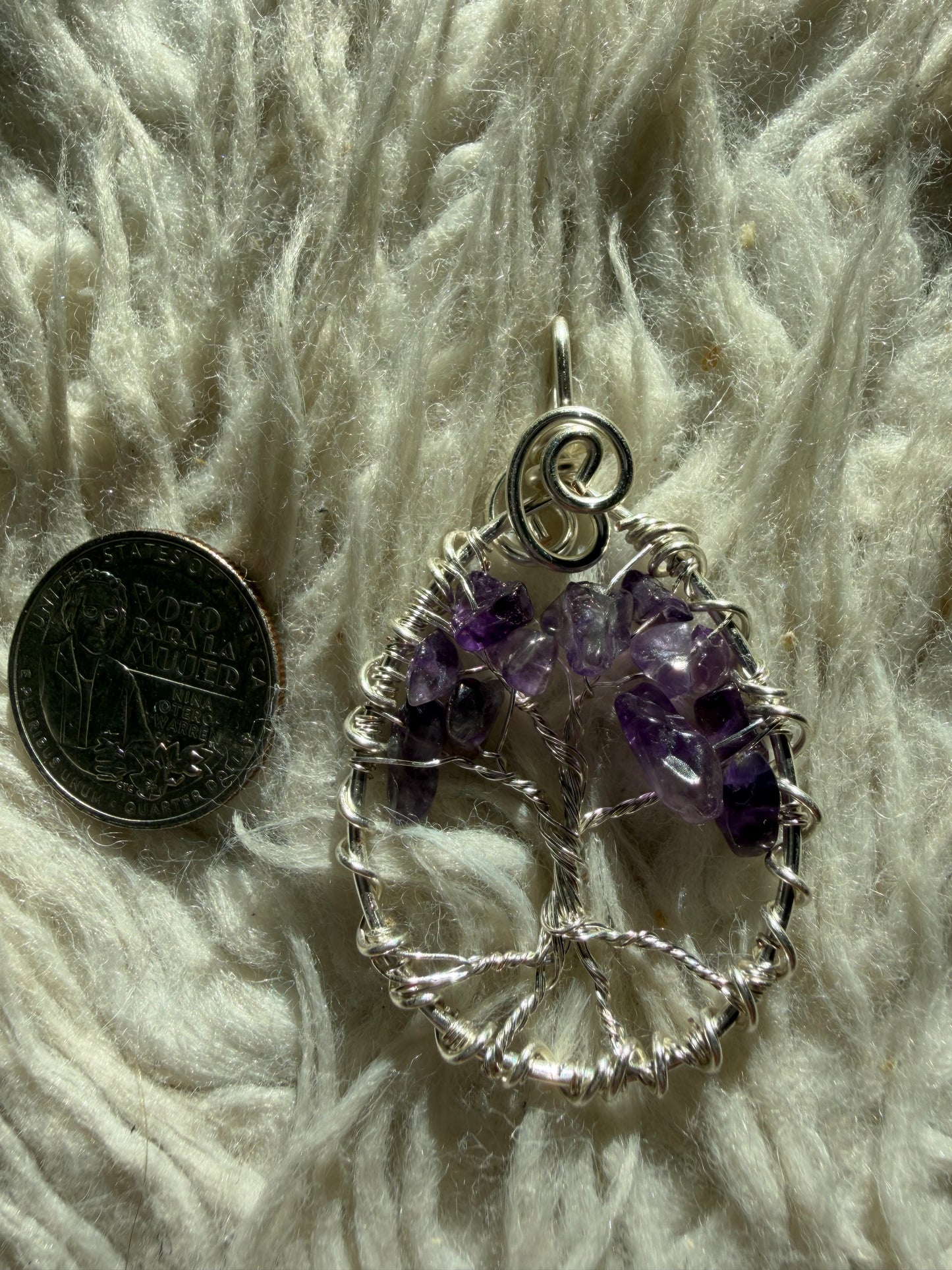 Amethyst Wisdom Tree of Life Pendant