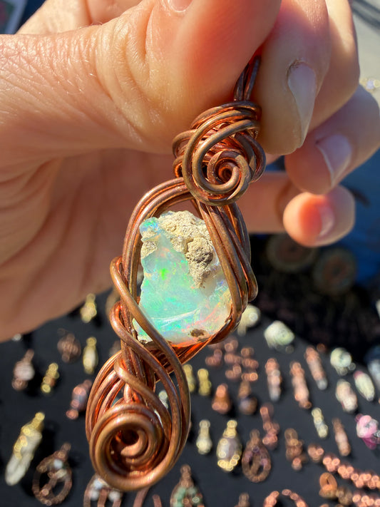 Australian Opal Copper Pendant: The Prism of Truth & Protection