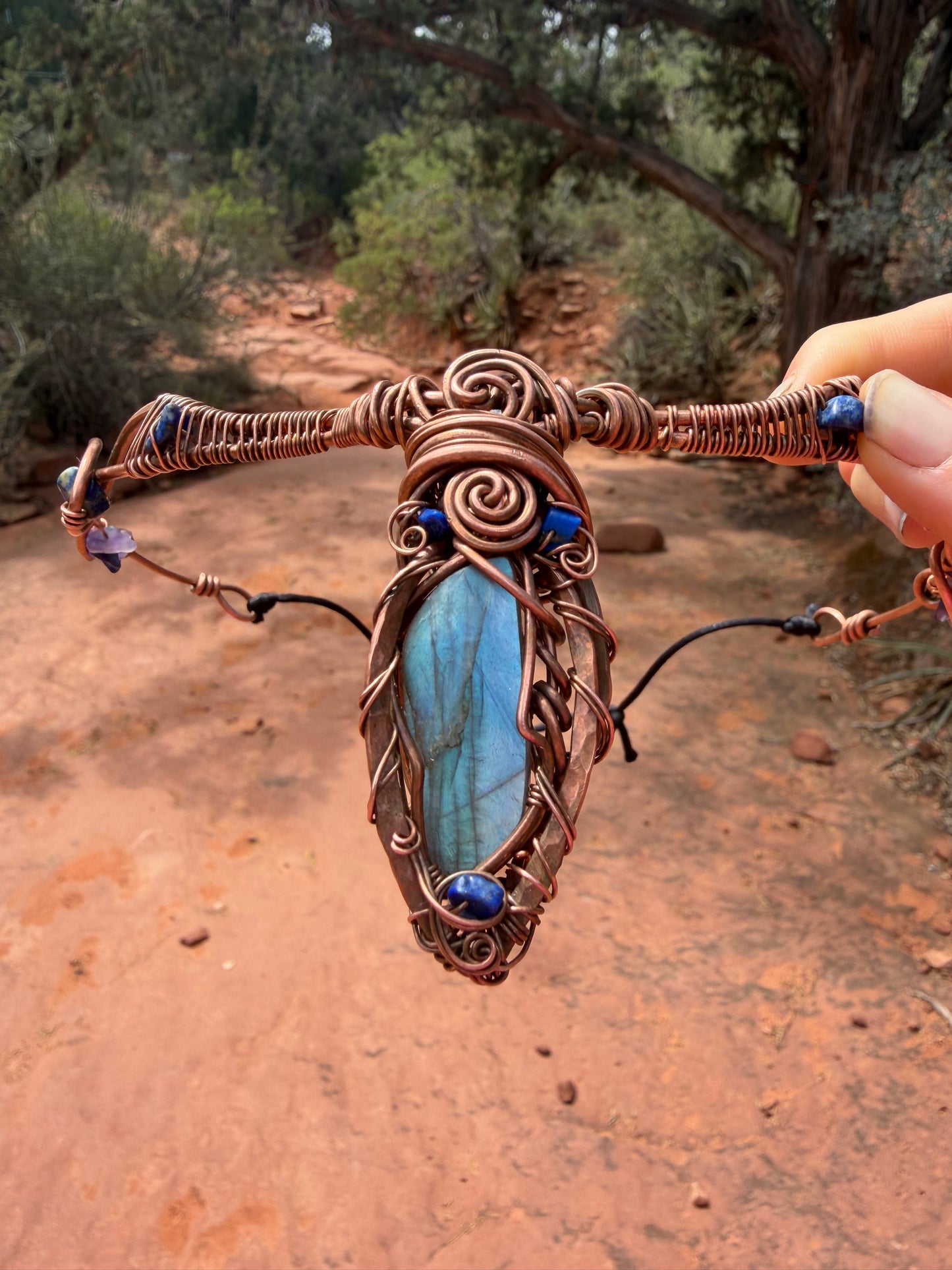 Labradorite copper crown
