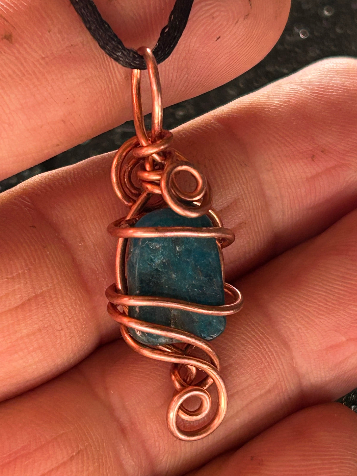 Blue, appetite, gemstone necklace pendant
