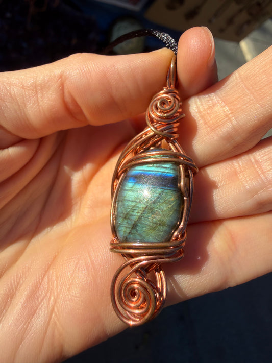⚡💎 The Electric Blue Awakening Labradorite Pendant