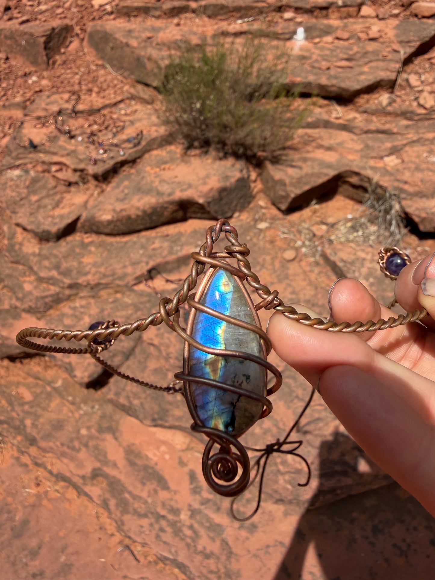 Copper Cupid length labradorite crown