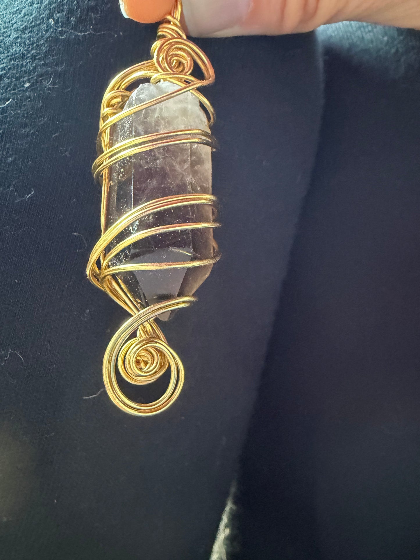 Smoky Quartz Grounding Coil Pendant