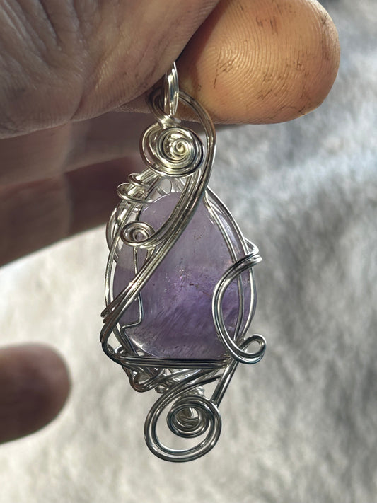 Amethyst necklace pendant for connecting you into your hire self ￼