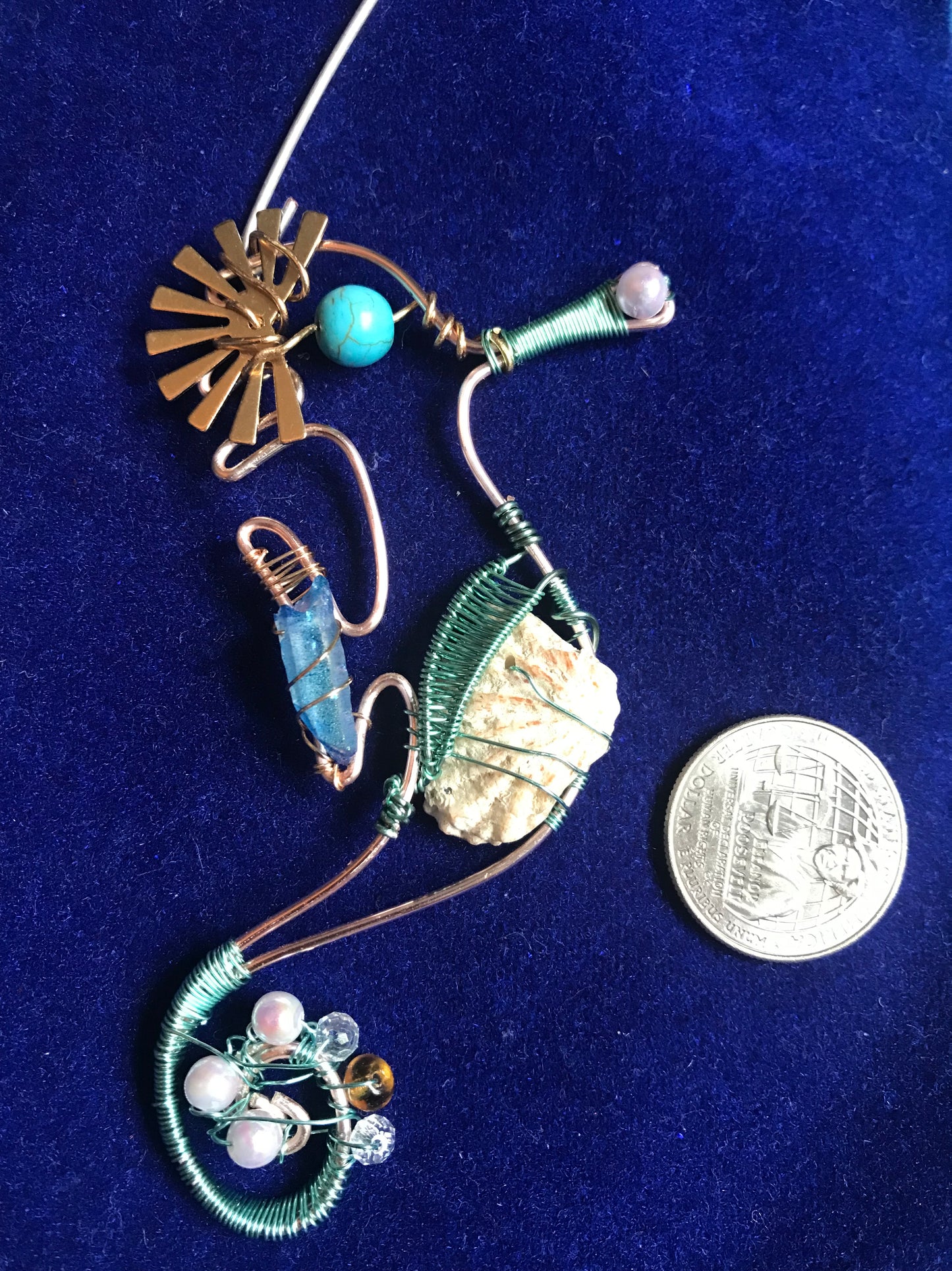 Seahorse gem & shell decor & Christmas tree ornament