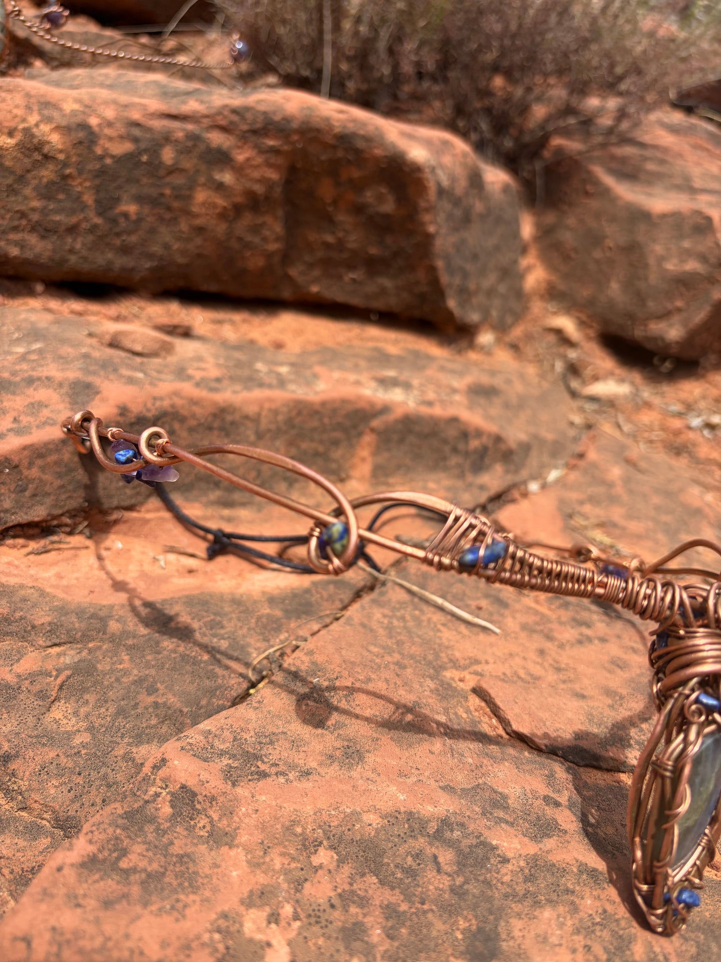 Labradorite copper crown