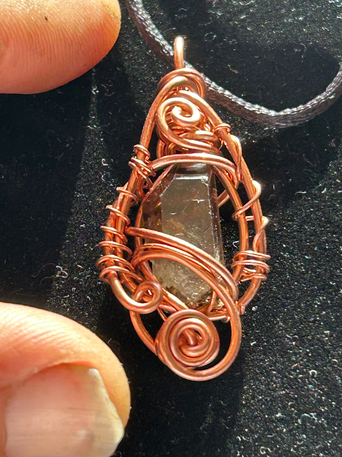 Quarts crystal copper Pendant for manifesting