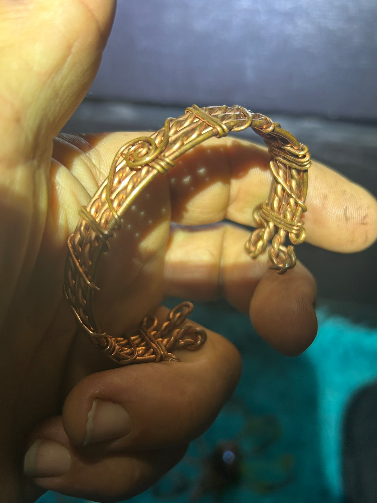 Handwoven coherently charged hundred percent pure copper healing assist bracelet ￼