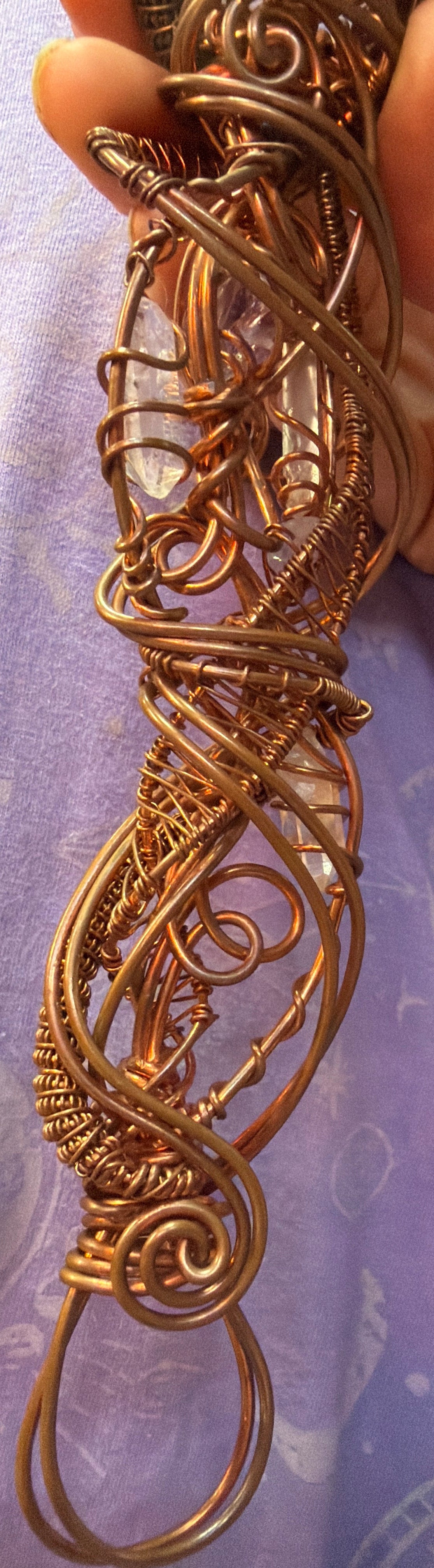 Celestial Spiral Amethyst Wand Angelic Frequency Conductor