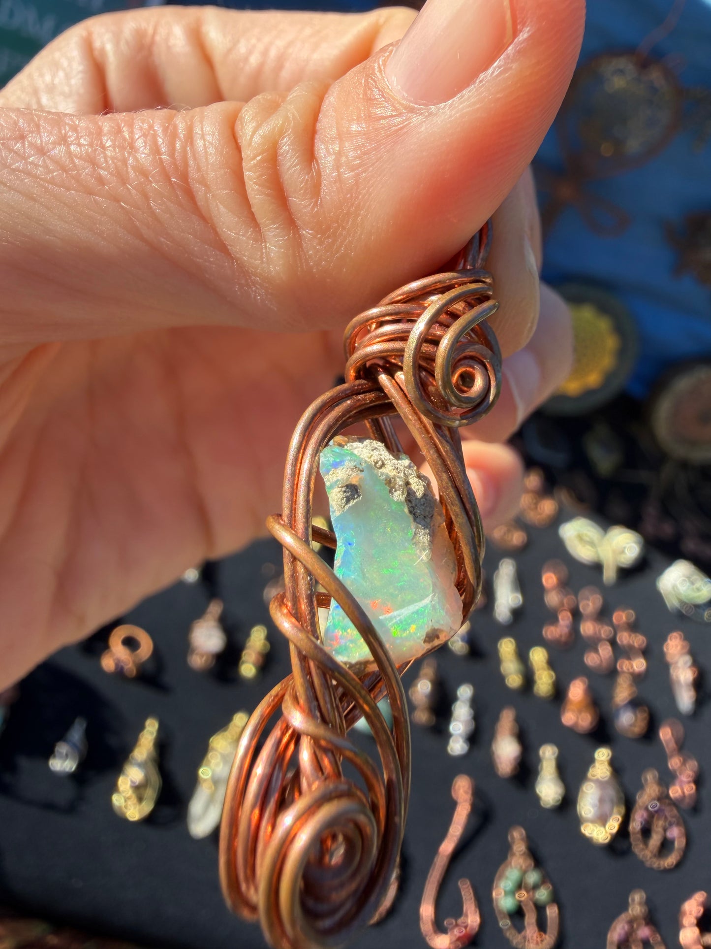 Australian Opal Copper Pendant: The Prism of Truth & Protection
