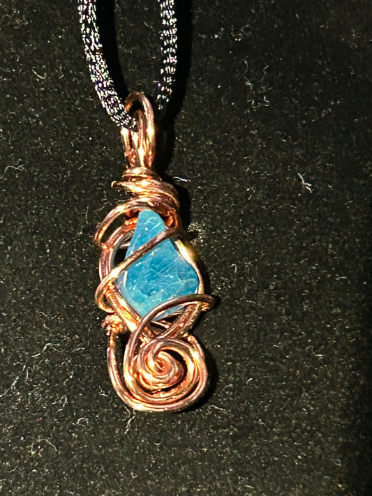Blue appetite copper pendant