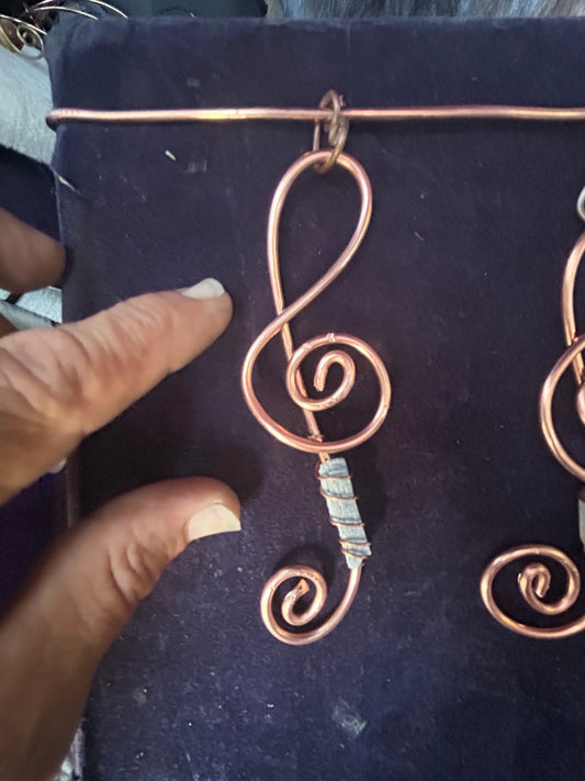 Copper quartz copper hanging art