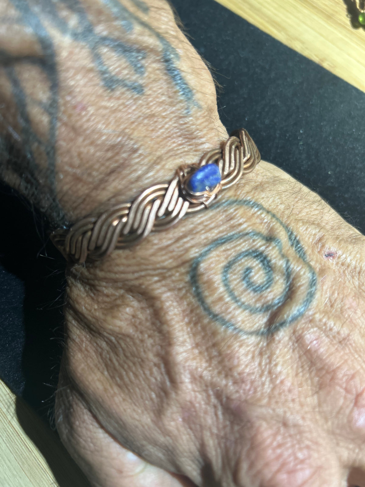 Lapis lazuli communication copper healing assist bracelet