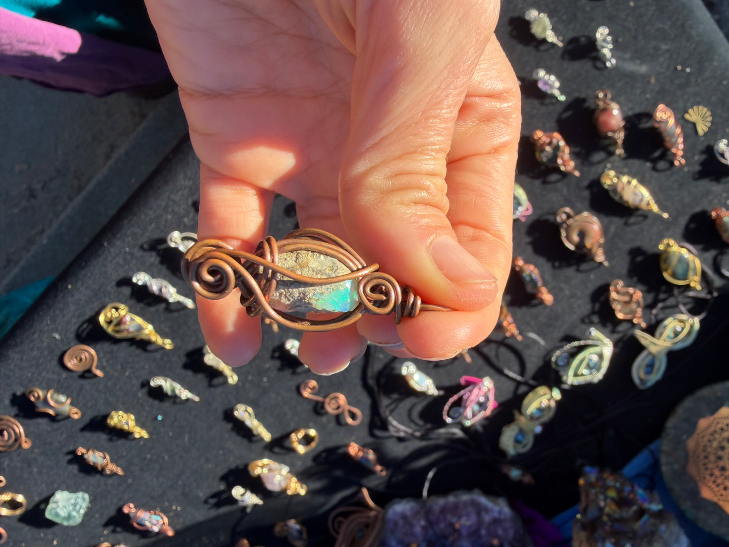 The Ocean-Flame Opal Pendant