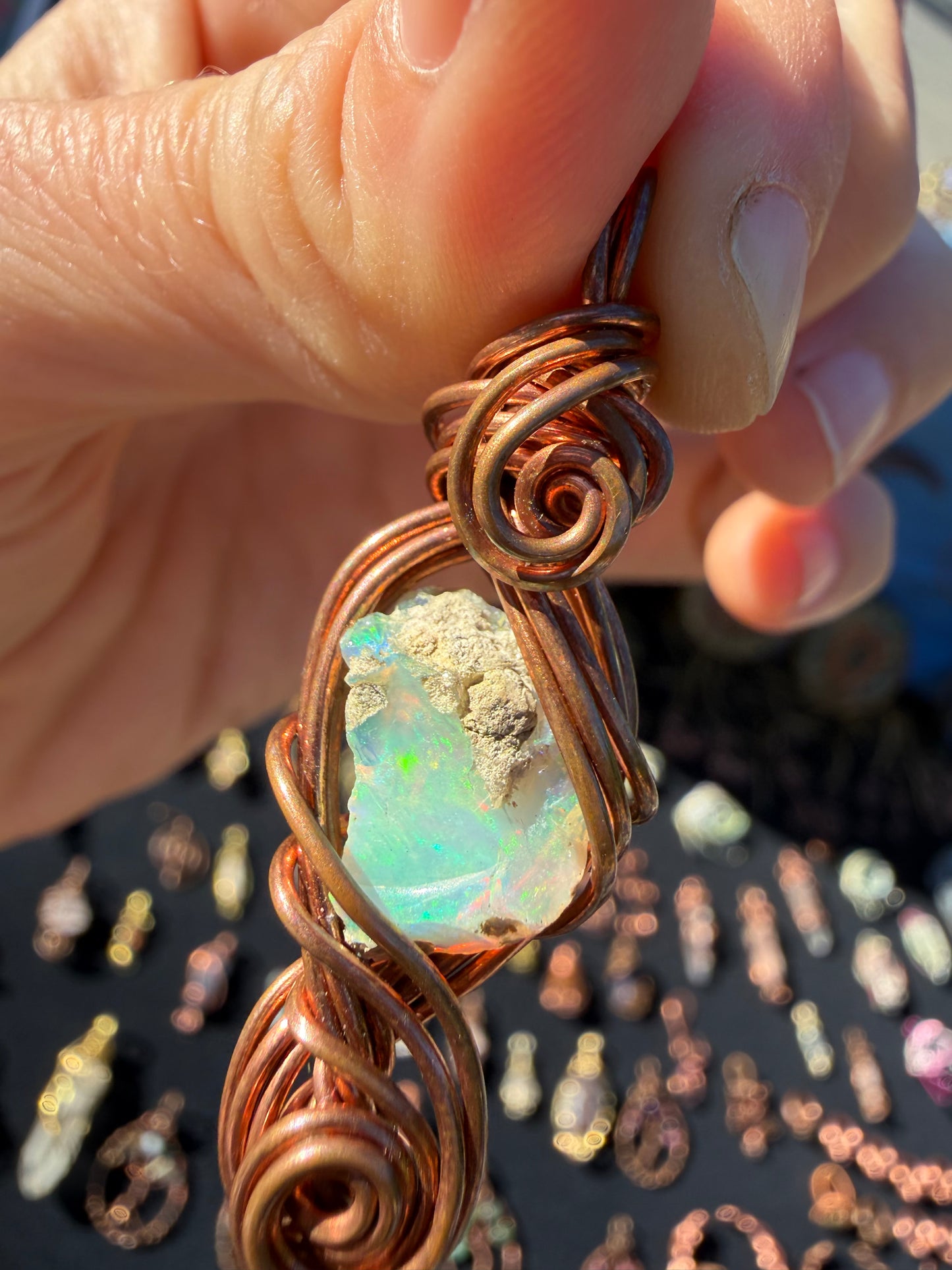 Australian Opal Copper Pendant: The Prism of Truth & Protection