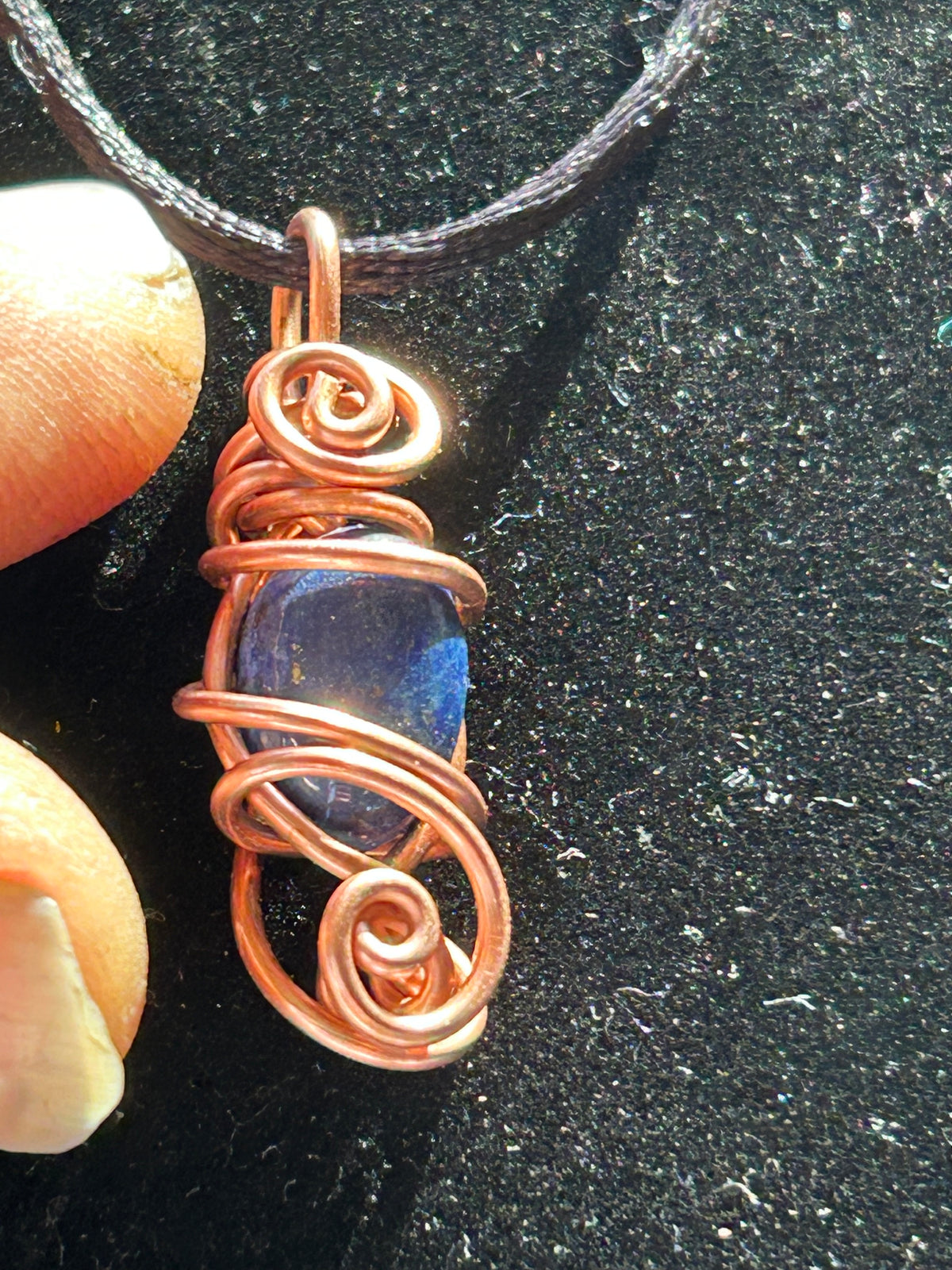 Blue, higher consciousness, lapis lazuli necklace, pendant ￼