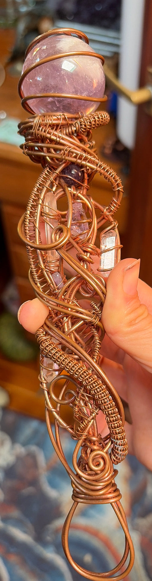 Celestial Spiral Amethyst Wand Angelic Frequency Conductor