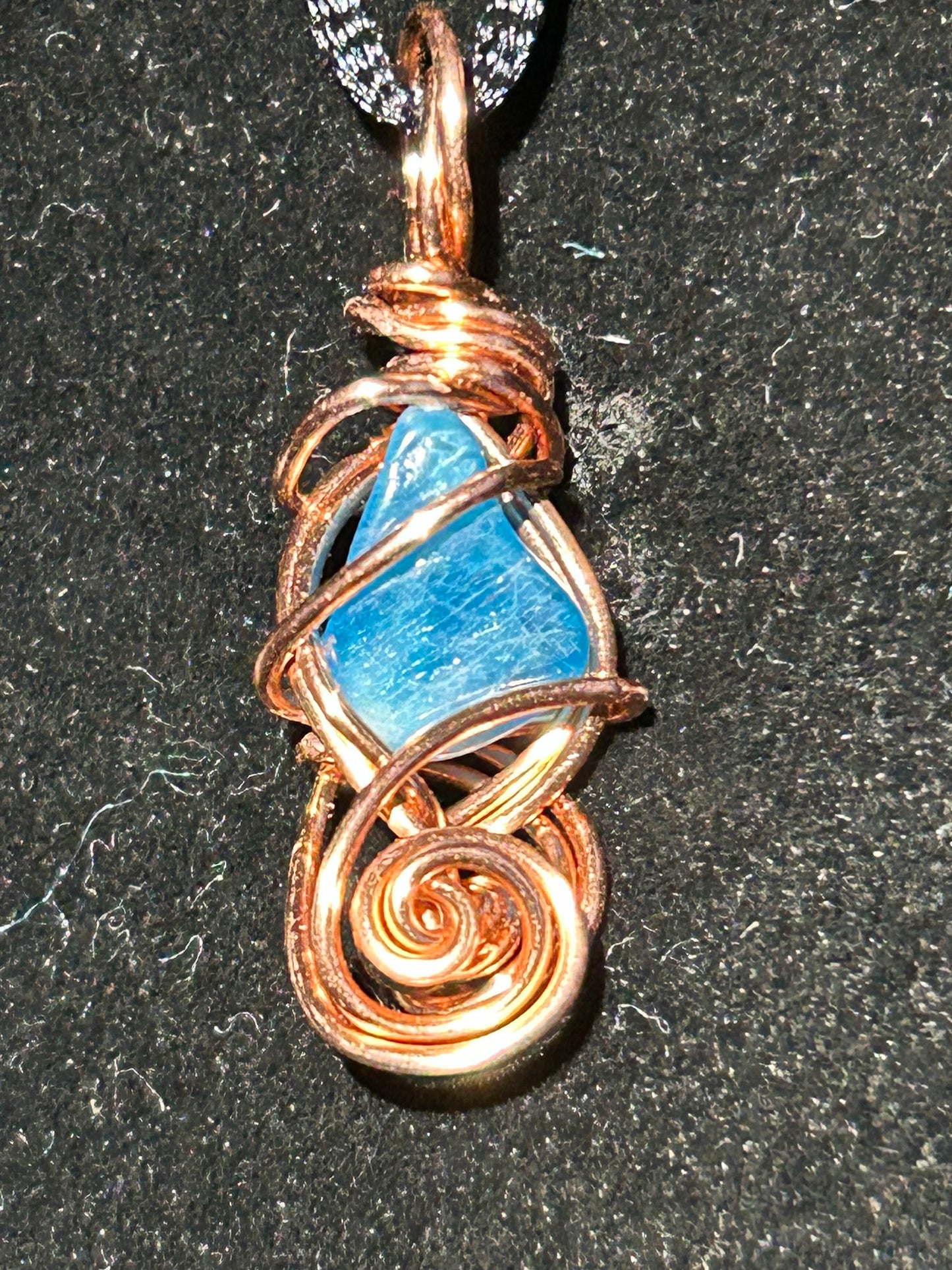 Blue appetite copper pendant