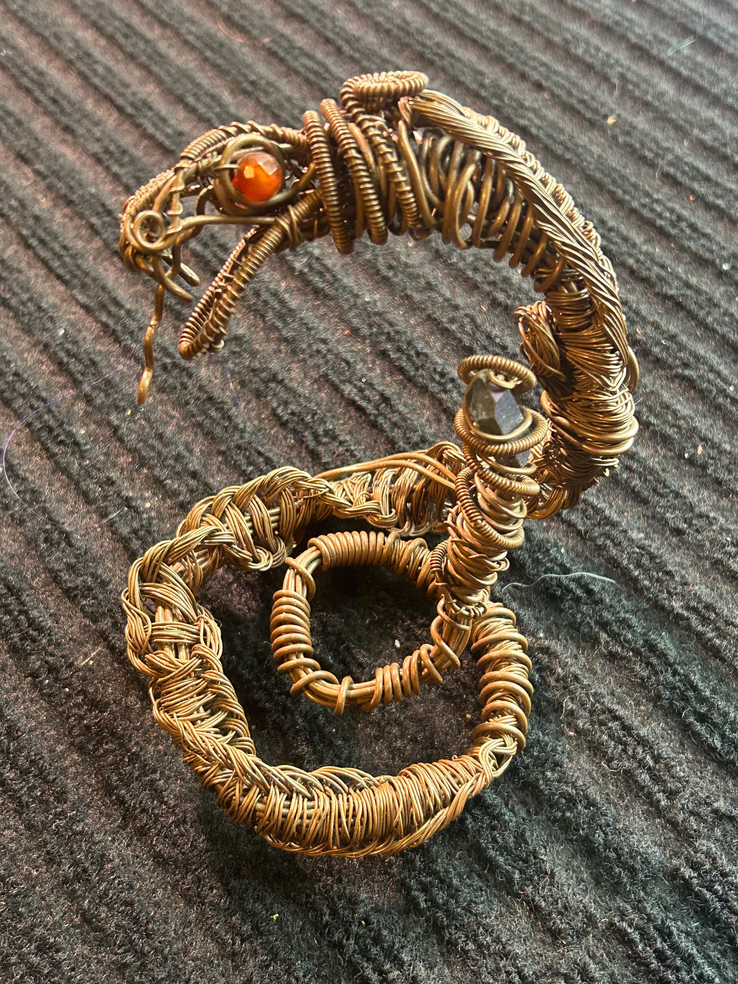 Kundalini copper cobra sculpture