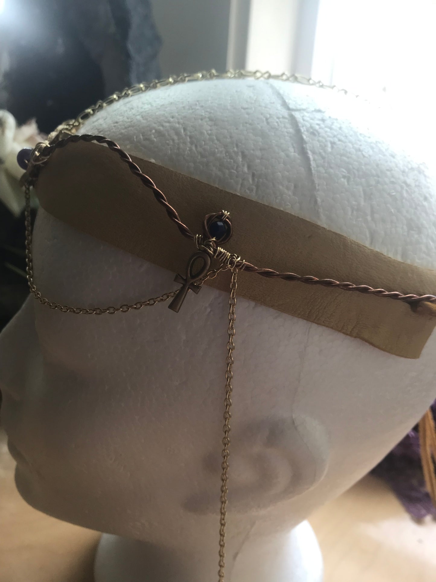 Kundalini awakening leather head band crown