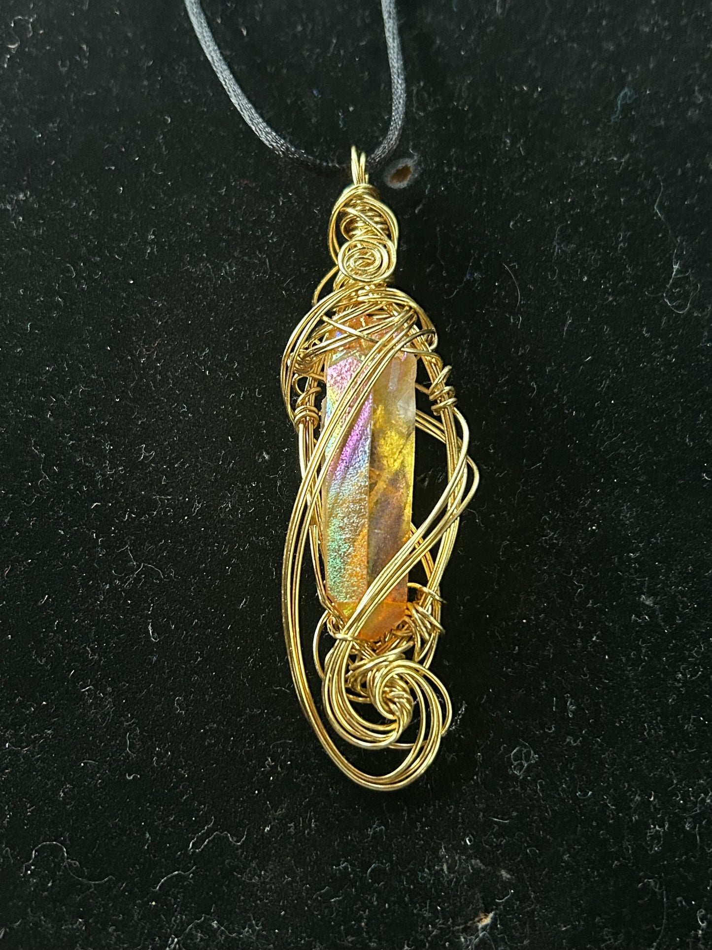 Tangerine Quartz crystal pendant ￼
